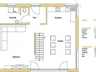 Blockhaus D112 Deininger-Bauer von Frammelsberger R. Ingenieur-Holzbau, Satteldach-Klassiker Grundriss 1