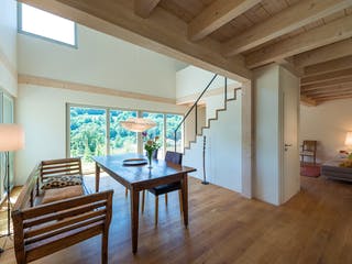 Blockhaus D112 Deininger-Bauer von Frammelsberger R. Ingenieur-Holzbau, Satteldach-Klassiker Innenansicht 3