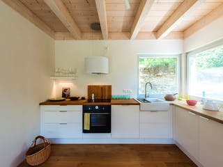 Blockhaus D112 Deininger-Bauer von Frammelsberger R. Ingenieur-Holzbau, Satteldach-Klassiker Innenansicht 6