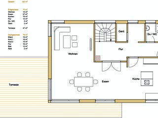Blockhaus D152 Sum von Frammelsberger R. Ingenieur-Holzbau, Satteldach-Klassiker Grundriss 1