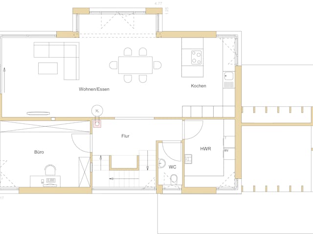 Blockhaus D193-Überlingen von Frammelsberger Holzbau, Satteldach-Klassiker Grundriss 1 Blockhaus D193-Überlingen von Frammelsberger Holzbau, Satteldach-Klassiker Grundriss 1