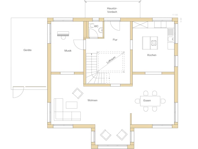 Blockhaus D243 Schmidt von Frammelsberger R. Ingenieur-Holzbau, Cubushaus Grundriss 1 Blockhaus D243 Schmidt von Frammelsberger R. Ingenieur-Holzbau, Cubushaus Grundriss 1