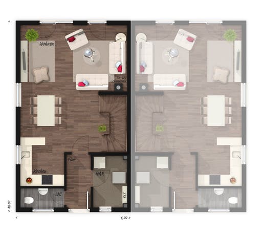 Mainz 128 Doppelhaus Elegance Floorplan 1