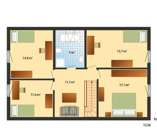 Fertighaus Glücksburg von Danhaus Schlüsselfertig ab 269760€, Satteldach-Klassiker Grundriss 2