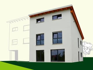 Fertighaus DHH 134 PD von Sachsenheimer Fertighaus Schlüsselfertig ab 207340€, Satteldach-Klassiker Außenansicht 1