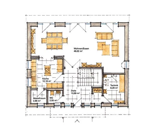 Fertighaus Diana - MH Köln-Frechen von GUSSEK HAUS Schlüsselfertig ab 395100€, Pultdachhaus Grundriss 2