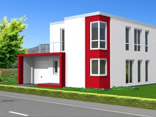 Fertighaus Dina 125 von Klaus Kowalski Immobilien, Cubushaus Außenansicht 2