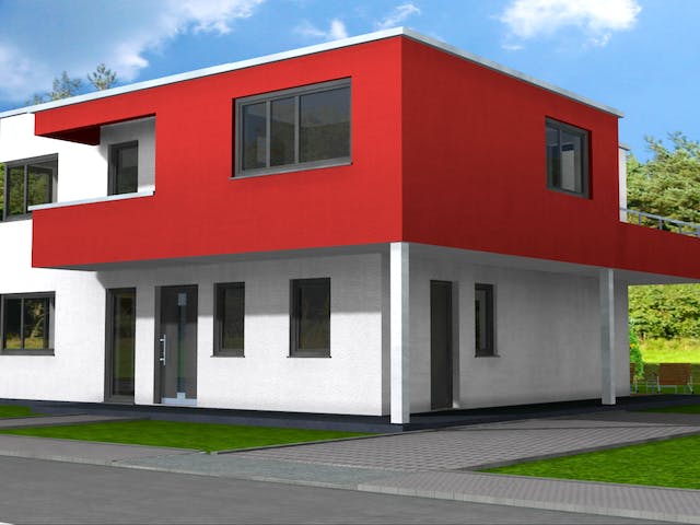 Fertighaus Domenika 220 von Klaus Kowalski Immobilien Schlüsselfertig ab 260733€, Cubushaus Außenansicht 2