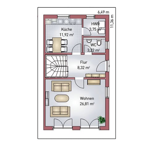 Doppelhaus 100 Floorplan 1
