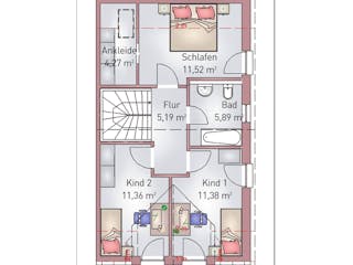 Fertighaus Doppelhaus von HEFA Holz- & Massivhaus Schlüsselfertig ab 206615€, Satteldach-Klassiker Grundriss 2