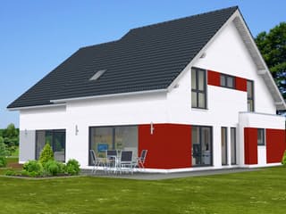 Fertighaus Twin House 123 von Zimmermann Haus Schlüsselfertig ab 254387€, Satteldach-Klassiker Außenansicht 4