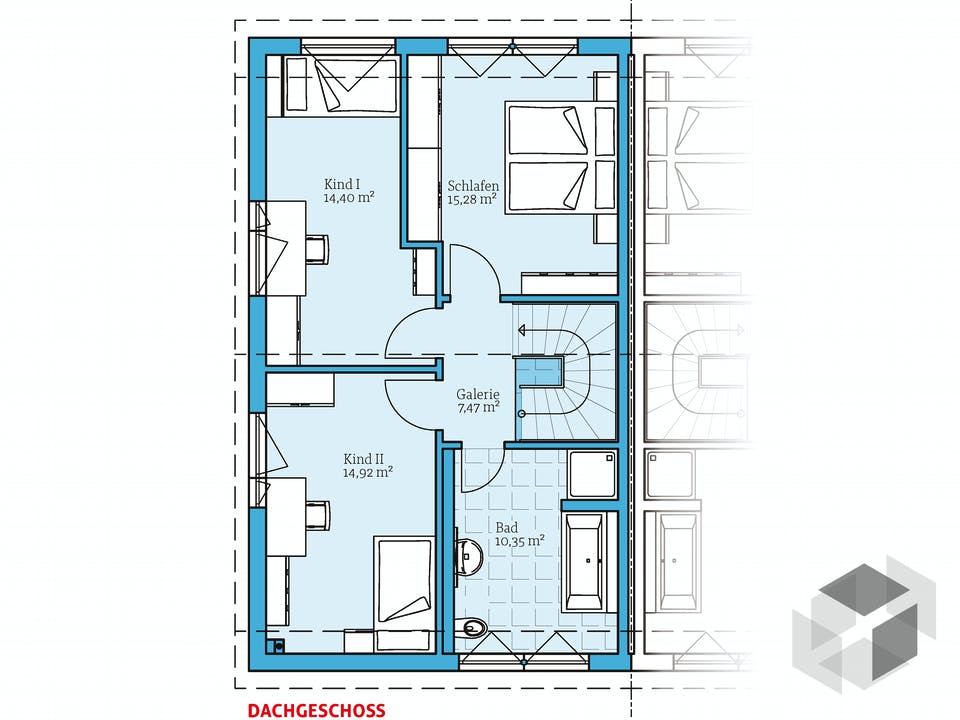 Doppelhaus 25-125 von Hanse Haus Grundriss