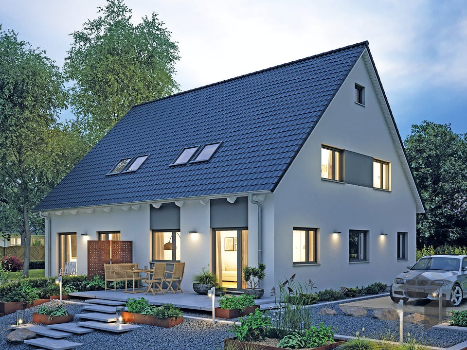 Doppelhaus 45-119 von Hanse Haus Außenansicht