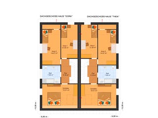 Fertighaus Dora-Thea 148 von Klaus Kowalski Immobilien Schlüsselfertig ab 180500€, Satteldach-Klassiker Grundriss 1