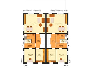 Fertighaus Dora-Thea 148 von Klaus Kowalski Immobilien Schlüsselfertig ab 180500€, Satteldach-Klassiker Grundriss 2