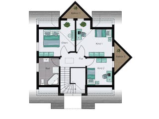 Fertighaus Dresden von STREIF Haus, Satteldach-Klassiker Grundriss 2