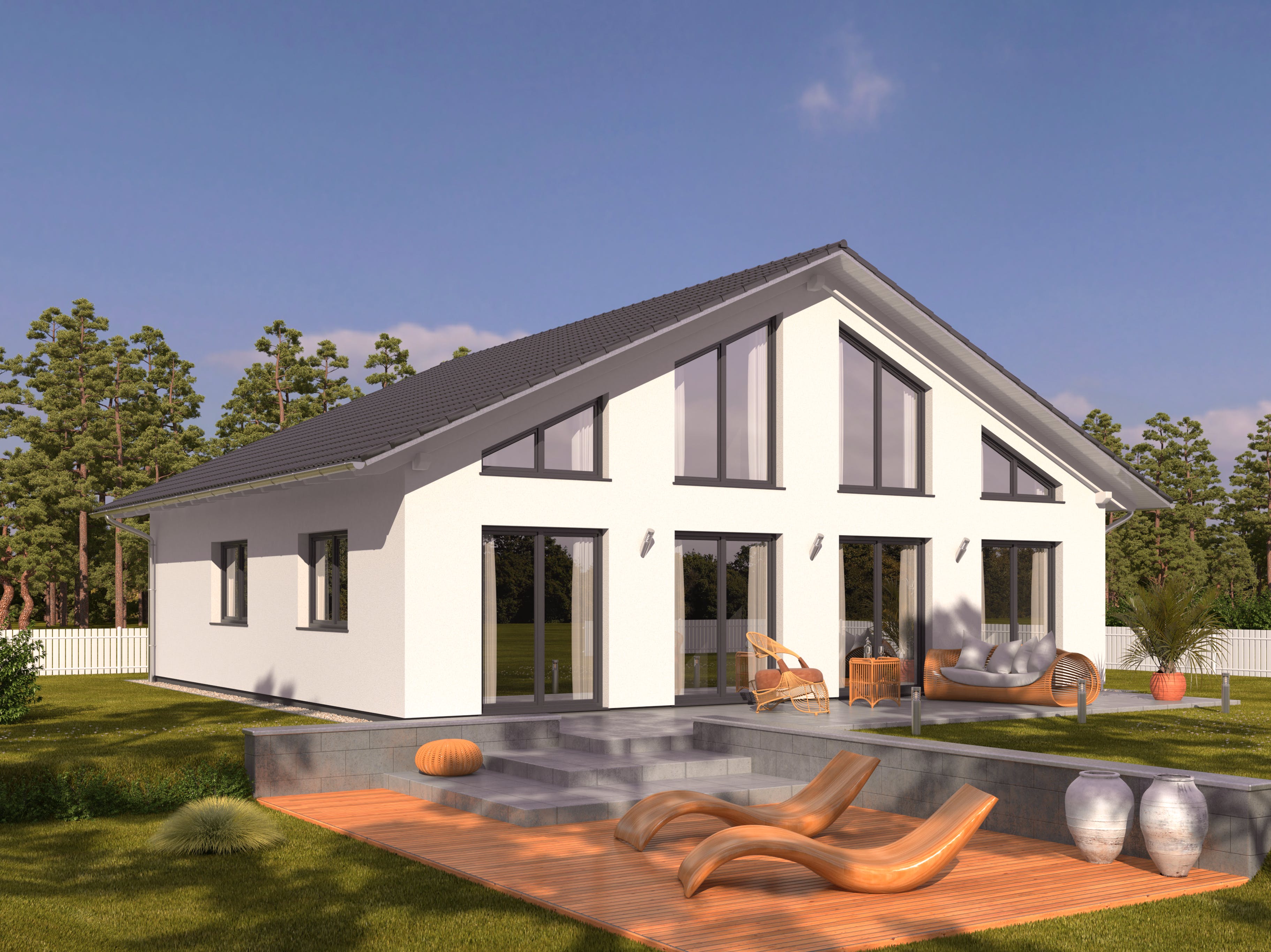 Fertighaus Bungalow 113 SD von DREVO HAUS Schlüsselfertig ab 259600€, Bungalow Außenansicht 1