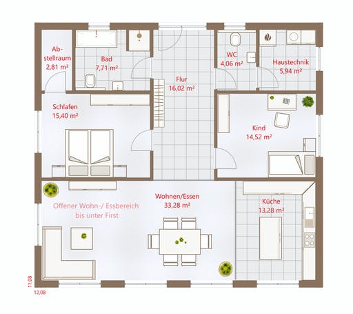 Drevo - Bungalow 113 SD Floorplan 1