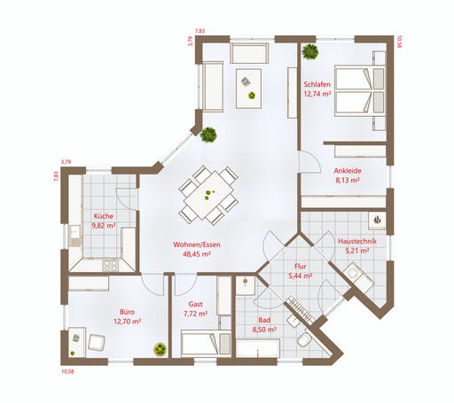 Drevo - Bungalow 117 WD Floorplan 1