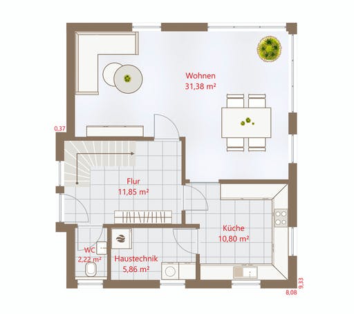Drevo - Hausidee 119 SD Floorplan 1