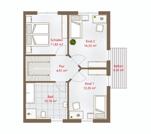 Drevo - Hausidee 122 WD Floorplan 2
