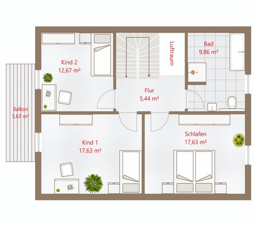 Fertighaus Hausidee 138 SD von DREVO HAUS Schlüsselfertig ab 249100€, Satteldach-Klassiker Grundriss 2