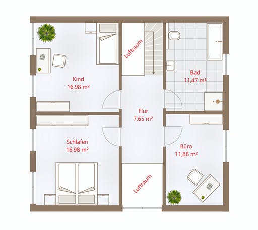 Fertighaus Hausidee 140 SD von DREVO HAUS Schlüsselfertig ab 261100€, Satteldach-Klassiker Grundriss 2