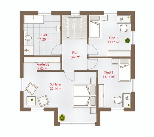 Fertighaus Hausidee 146 WD von DREVO HAUS Schlüsselfertig ab 318100€, Stadtvilla Grundriss 2