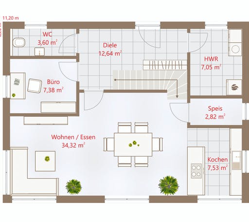 Drevo - Hausidee 147 SD Floorplan 1