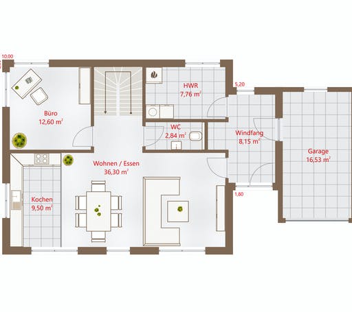 Drevo - Hausidee 159 WD Floorplan 1