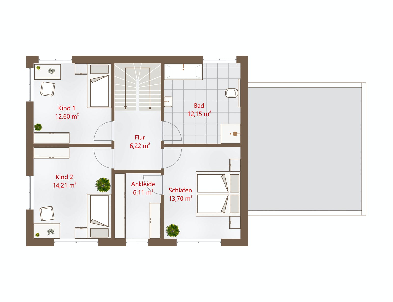 Fertighaus Hausidee 159 WD von DREVO HAUS Schlüsselfertig ab 335000€, Stadtvilla Grundriss 2