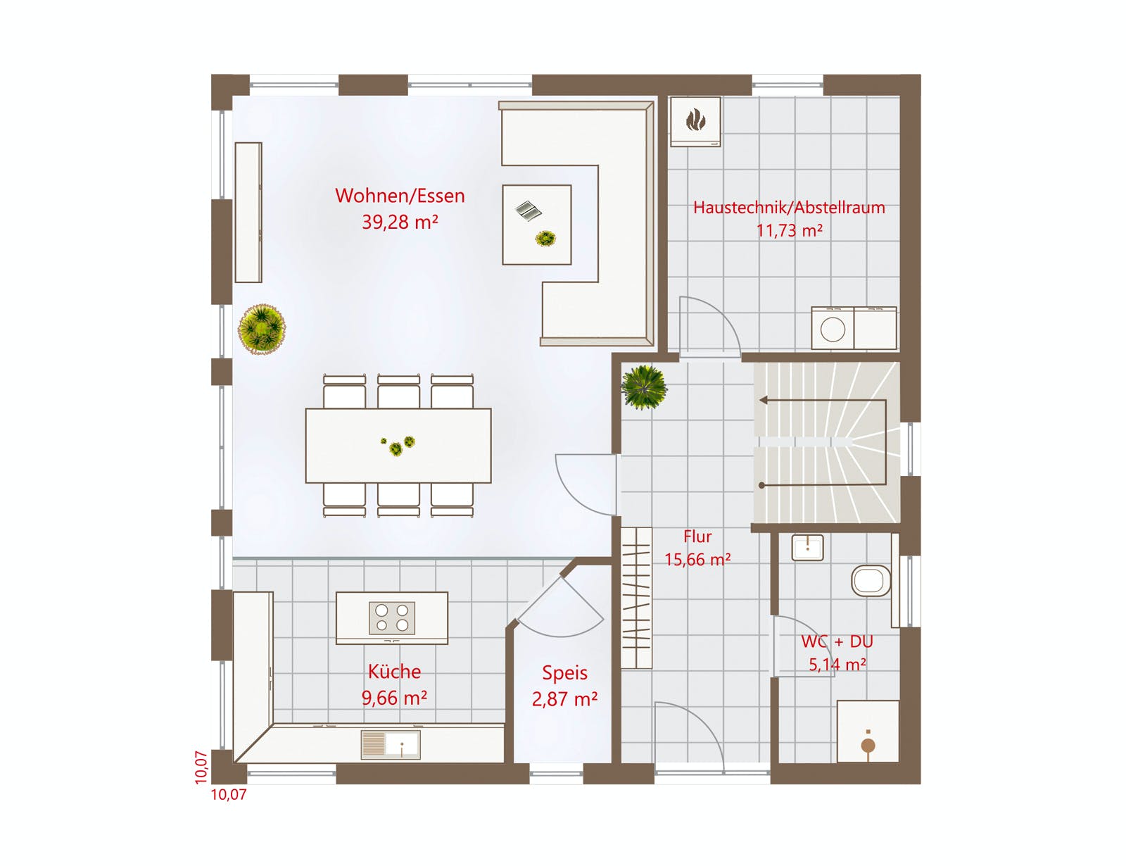 Fertighaus Hausidee 164 WD von DREVO HAUS Schlüsselfertig ab 318300€, Cubushaus Grundriss 1