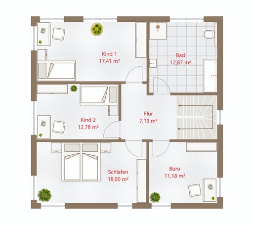 Fertighaus Hausidee 164 WD von DREVO HAUS Schlüsselfertig ab 318300€, Cubushaus Grundriss 2