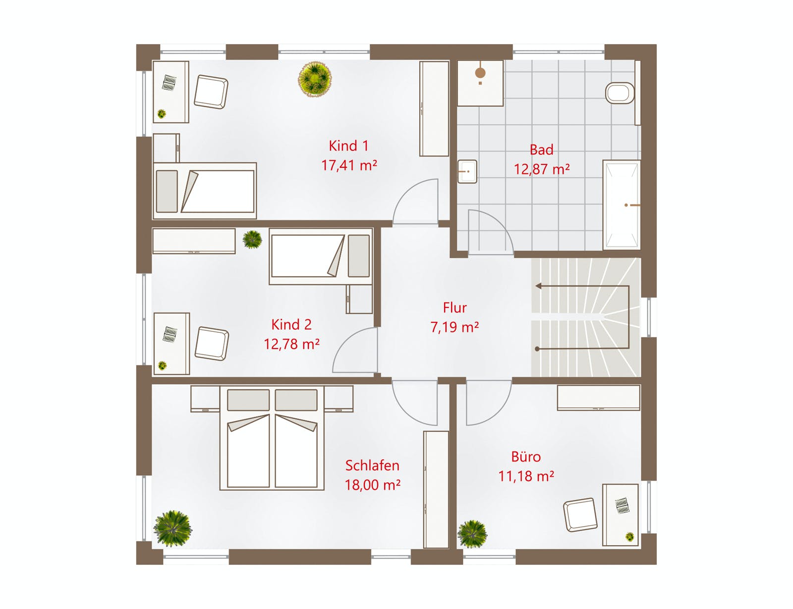 Fertighaus Hausidee 164 WD von DREVO HAUS Schlüsselfertig ab 318300€, Cubushaus Grundriss 2