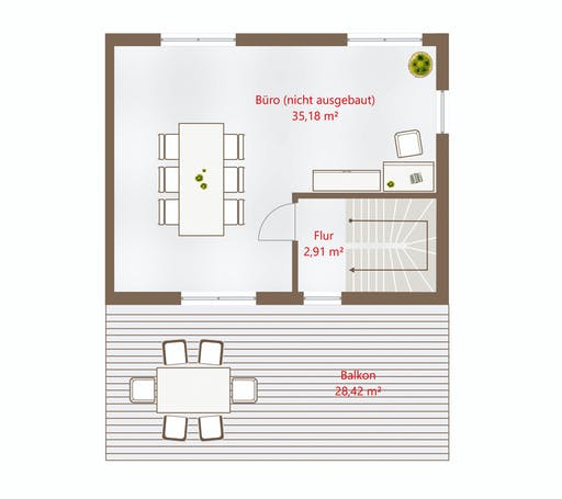 Fertighaus Hausidee 196 PD von DREVO HAUS Schlüsselfertig ab 306700€, Pultdachhaus Grundriss 3