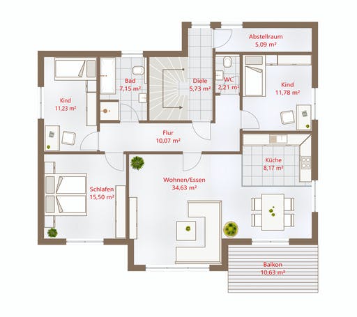 Fertighaus Hausidee 238 VPD von DREVO HAUS Schlüsselfertig ab 444600€, Pultdachhaus Grundriss 2