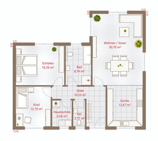 Drevo - Bungalow 99 WD Floorplan 1