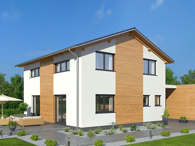 Fertighaus mit Satteldach von DREVO HAUS