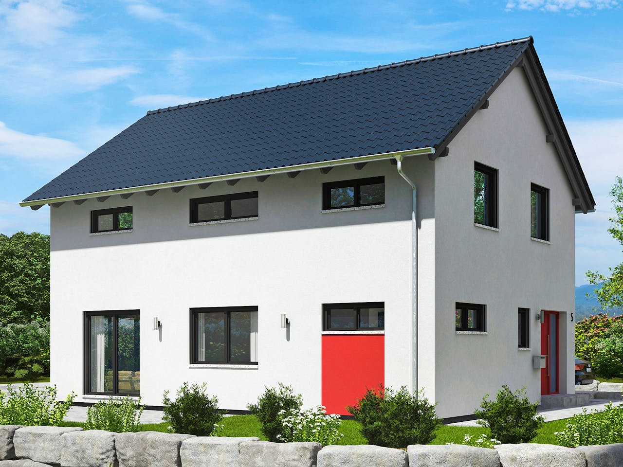 Fertighaus Dublin von Fingerhut Haus Schlüsselfertig ab 416437€, Satteldach-Klassiker Außenansicht 1