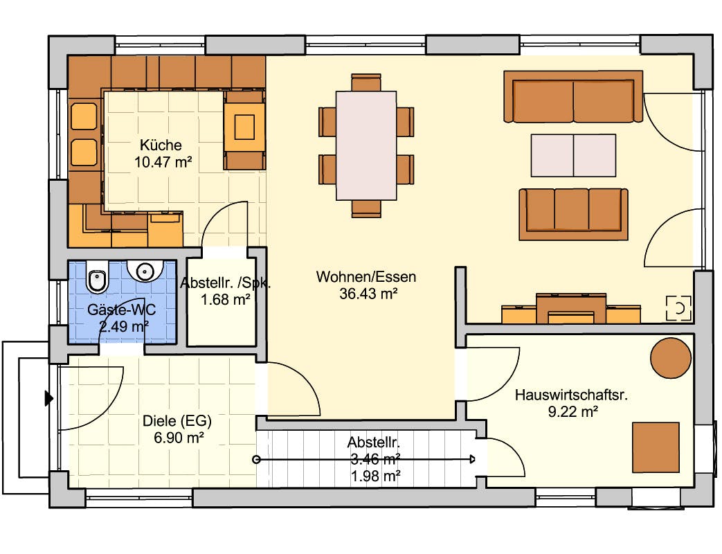 Fertighaus Dublin von FINGERHUT-HAUS Schlüsselfertig ab 414789€, Satteldach-Klassiker Grundriss 1