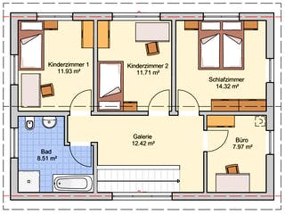 Fertighaus Dublin von Fingerhut Haus Schlüsselfertig ab 416437€, Satteldach-Klassiker Grundriss 2