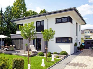 Massivhaus Haus Freiberger von Dümer Massivbau, Stadtvilla Außenansicht 1