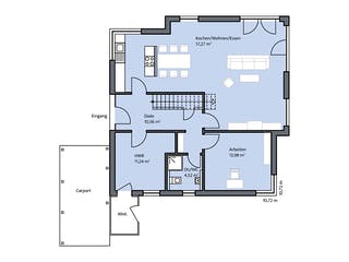 Massivhaus Haus Freiberger von Dümer Massivbau, Stadtvilla Grundriss 1