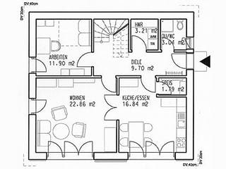 Fertighaus Dünsbach von Keitel-Haus, Blockhaus Grundriss 1