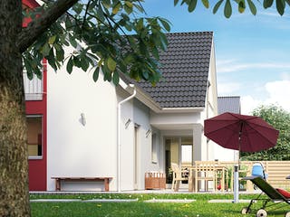 Massivhaus Oslo von Dürr Massivhaus Schlüsselfertig ab 386500€, Satteldach-Klassiker Außenansicht 2