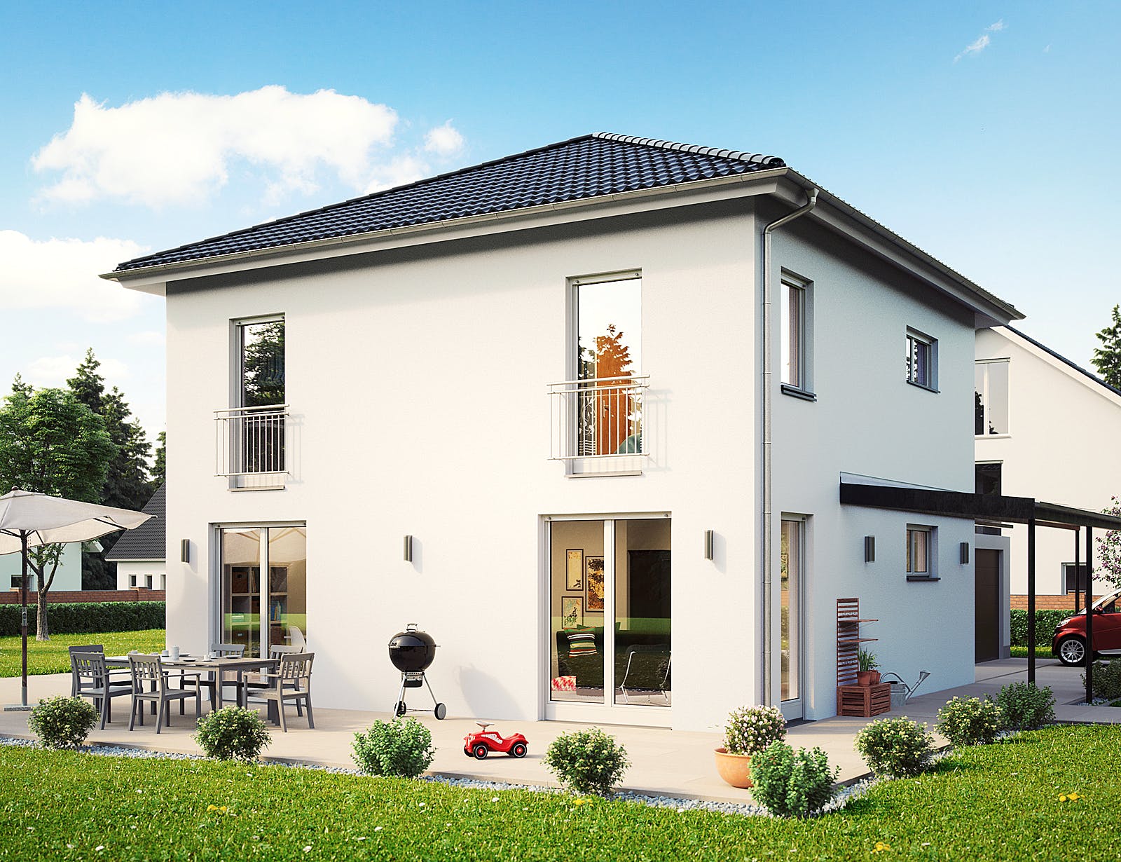 Massivhaus Sienna von Dürr Massivhaus Schlüsselfertig ab 264900€, Stadtvilla Außenansicht 1