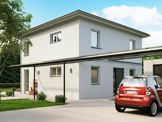 Massivhaus Sienna von Dürr Massivhaus Schlüsselfertig ab 264900€, Stadtvilla Außenansicht 2