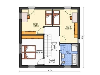 Massivhaus Sienna von Dürr Massivhaus Schlüsselfertig ab 264900€, Stadtvilla Grundriss 2