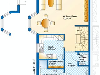Fertighaus Duett 1 von SCHWABENHAUS, Satteldach-Klassiker Grundriss 2