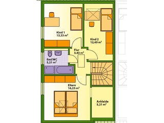 Fertighaus Duett 2 von SCHWABENHAUS, Satteldach-Klassiker Grundriss 2